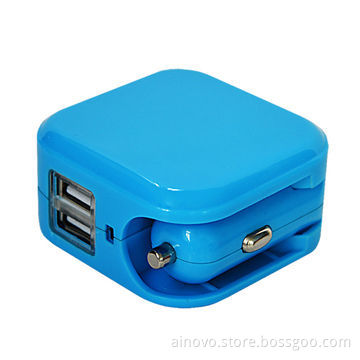 Combo car wall charger with 2 USB charger for iPad/iPhone 5c, small size